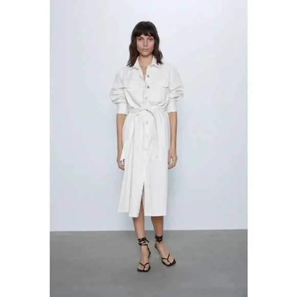 Zara wrinkled stitching Dress Size Small - Picture 3 of 8